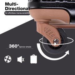 Travelhouse Luggage Set 3 Piece Hardside Suitcase TSA Lock Spinner Wheels Hardshell Luggage with Duffel Bag.(Black)