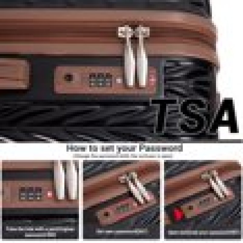 Travelhouse Luggage Set 3 Piece Hardside Suitcase TSA Lock Spinner Wheels Hardshell Luggage with Duffel Bag.(Black)