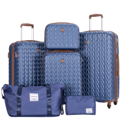 Juego de equipaje Travelhouse de 3 piezas, maleta rígida con ruedas giratorias y cerradura TSA, equipaje de carcasa rígida con bolsa de lona (azul)