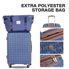 Juego de equipaje Travelhouse de 3 piezas, maleta rígida con ruedas giratorias y cerradura TSA, equipaje de carcasa rígida con bolsa de lona (azul)