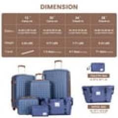 Travelhouse Luggage Set 3 Piece Hardside Suitcase TSA Lock Spinner Wheels Hardshell Luggage with Duffel Bag.(Blue)