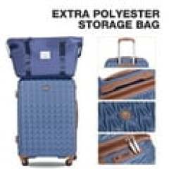 Travelhouse Luggage Set 3 Piece Hardside Suitcase TSA Lock Spinner Wheels Hardshell Luggage with Duffel Bag.(Blue)