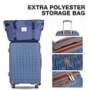 Travelhouse Luggage Set 3 Piece Hardside Suitcase TSA Lock Spinner Wheels Hardshell Luggage with Duffel Bag.(Blue)