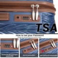 Travelhouse Luggage Set 3 Piece Hardside Suitcase TSA Lock Spinner Wheels Hardshell Luggage with Duffel Bag.(Blue)
