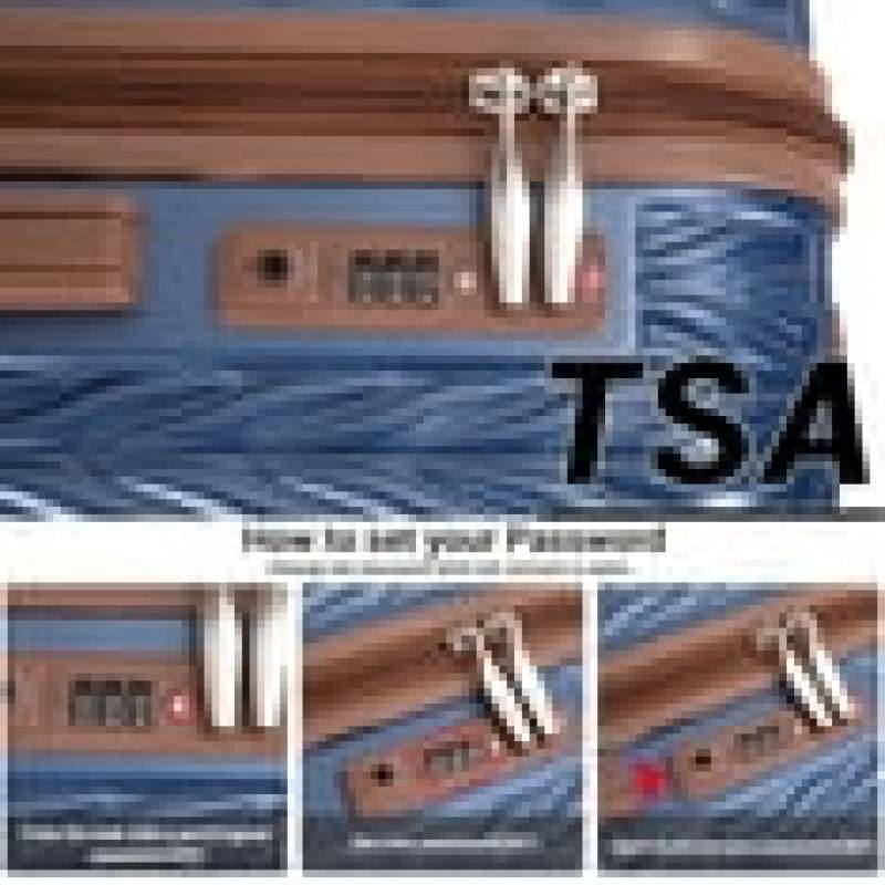Travelhouse Luggage Set 3 Piece Hardside Suitcase TSA Lock Spinner Wheels Hardshell Luggage with Duffel Bag.(Blue)