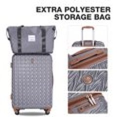 Travelhouse Luggage Set 3 Piece Hardside Suitcase TSA Lock Spinner Wheels Hardshell Luggage with Duffel Bag.(Gray)
