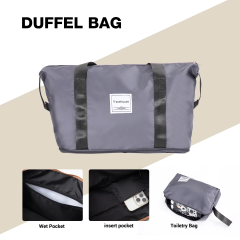 Travelhouse Luggage Set 3 Piece Hardside Suitcase TSA Lock Spinner Wheels Hardshell Luggage with Duffel Bag (сірий)