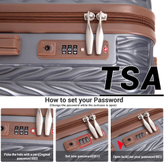 Travelhouse Luggage Set 3 Piece Hardside Suitcase TSA Lock Spinner Wheels Hardshell Luggage with Duffel Bag (сірий)