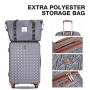 Travelhouse Luggage Set 3 Piece Hardside Suitcase TSA Lock Spinner Wheels Hardshell Luggage with Duffel Bag.(Gray)