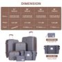Travelhouse Luggage Set 3 Piece Hardside Suitcase TSA Lock Spinner Wheels Hardshell Luggage with Duffel Bag.(Gray)