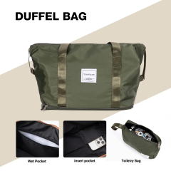 Travelhouse Luggage Set 3 Piece Hardside Suitcase TSA Lock Spinner Wheels Hardshell Luggage with Duffel Bag (Зелений)