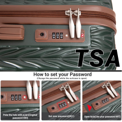 Travelhouse Luggage Set 3 Piece Hardside Suitcase TSA Lock Spinner Wheels Hardshell Luggage with Duffel Bag (Зелений)