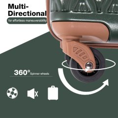 Travelhouse Luggage Set 3 Piece Hardside Suitcase TSA Lock Spinner Wheels Hardshell Luggage with Duffel Bag.(Green)