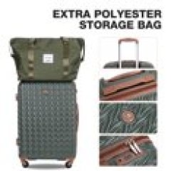 Travelhouse Luggage Set 3 Piece Hardside Suitcase TSA Lock Spinner Wheels Hardshell Luggage with Duffel Bag.(Green)