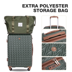 Travelhouse Luggage Set 3 Piece Hardside Suitcase TSA Lock Spinner Wheels Hardshell Luggage with Duffel Bag (Зелений)