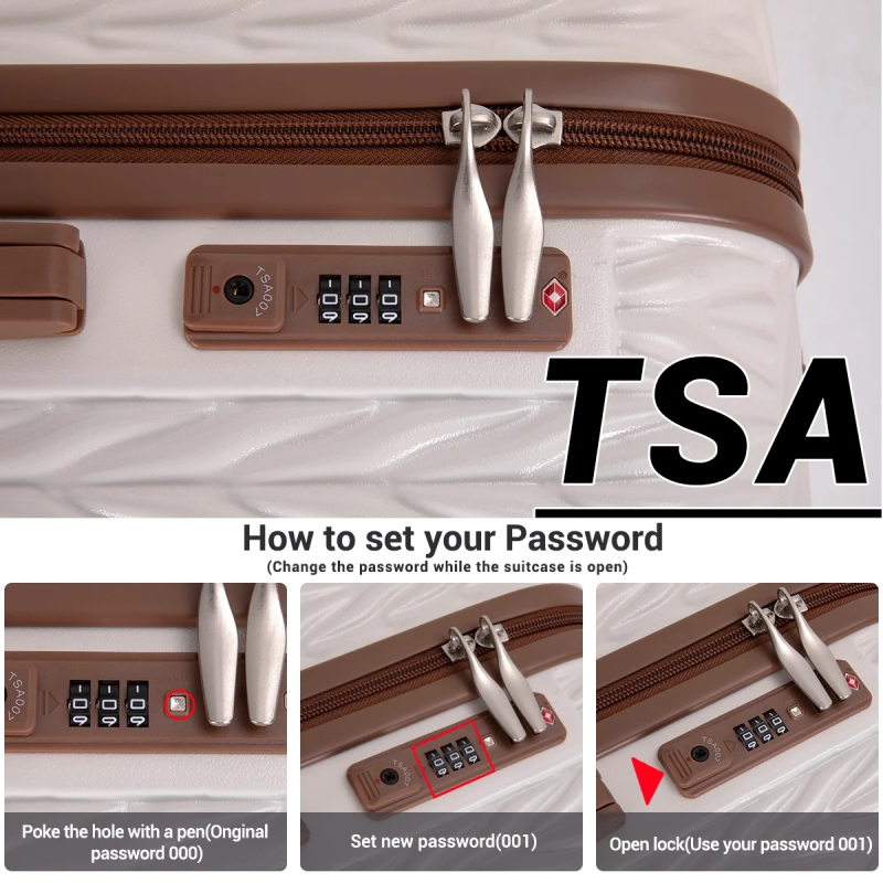 Travelhouse Luggage Set 3 Piece Hardside Suitcase TSA Lock Spinner Wheels Hardshell Luggage with Duffel Bag (білий)