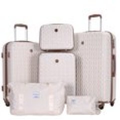 Travelhouse Luggage Set 3 Piece Hardside Suitcase TSA Lock Spinner Wheels Hardshell Luggage with Duffel Bag.(White)