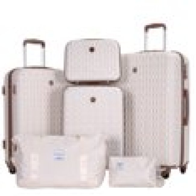 Travelhouse Luggage Set 3 Piece Hardside Suitcase TSA Lock Spinner Wheels Hardshell Luggage with Duffel Bag.(White)