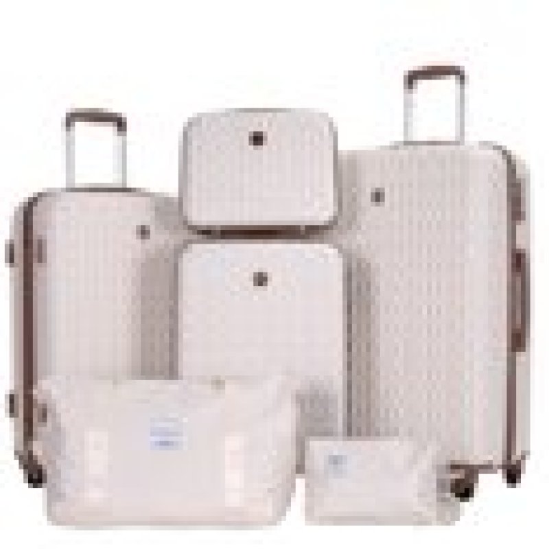 Travelhouse Luggage Set 3 Piece Hardside Suitcase TSA Lock Spinner Wheels Hardshell Luggage with Duffel Bag.(White)