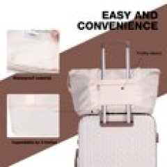 Travelhouse Luggage Set 3 Piece Hardside Suitcase TSA Lock Spinner Wheels Hardshell Luggage with Duffel Bag.(White)