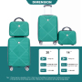 2Piece Luggage Sets ABS Lightweight Suitcase , Spinner Wheels, (20/14)Dark Green