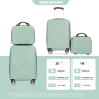 2Piece Luggage Sets ABS Lightweight Suitcase , Spinner Wheels, (20/14)Olive Green