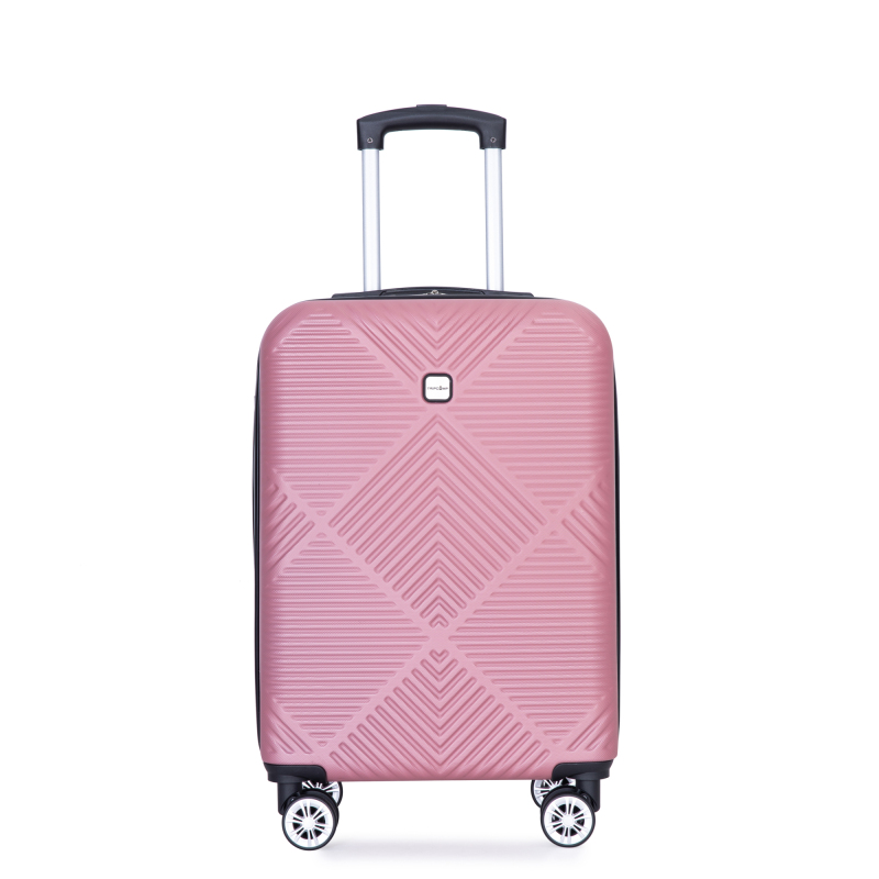 2Piece Luggage Sets ABS Lightweight Suitcase , Spinner Wheels, (20/14)Pink