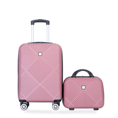 2Piece Luggage Sets ABS Lightweight Suitcase , Spinner Wheels, (20/14)Pink