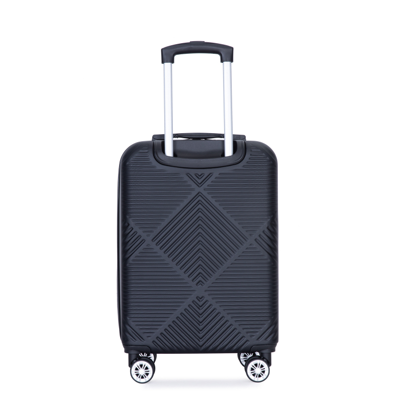 4-piece ABS lightweight suitcase, 14 inch makeup box, aircraft wheels (14/20/24/28) Black