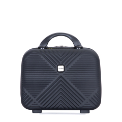 4-piece ABS lightweight suitcase, 14 inch makeup box, aircraft wheels (14/20/24/28) Black