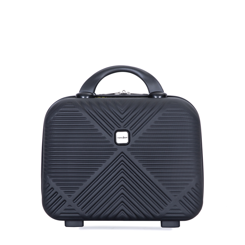 4-piece ABS lightweight suitcase, 14 inch makeup box, aircraft wheels (14/20/24/28) Black