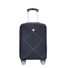 4-piece ABS lightweight suitcase, 14 inch makeup box, aircraft wheels (14/20/24/28) Black