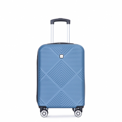 4-piece ABS lightweight suitcase, 14 inch makeup box, aircraft wheels (14/20/24/28) Blue