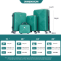 4-piece ABS lightweight suitcase, 14 inch makeup box, aircraft wheels (14/20/24/28) Dark Green
