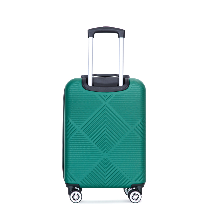 4-piece ABS lightweight suitcase, 14 inch makeup box, aircraft wheels (14/20/24/28) Dark Green