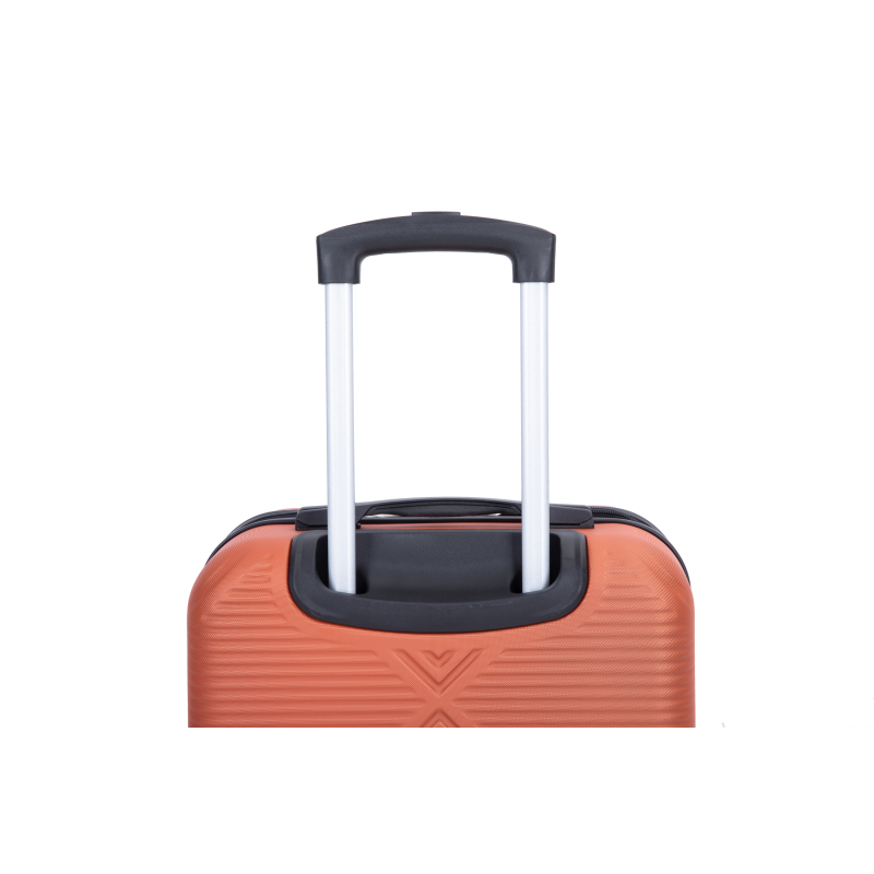 4-piece ABS lightweight suitcase, 14 inch makeup box, aircraft wheels (14/20/24/28) Dark Orange