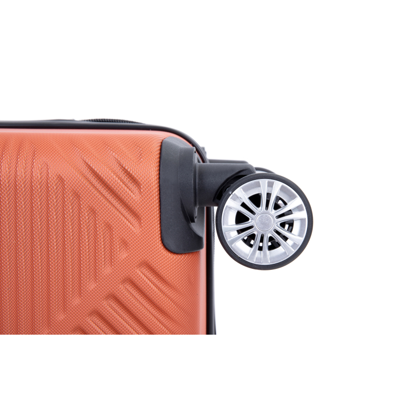 4-piece ABS lightweight suitcase, 14 inch makeup box, aircraft wheels (14/20/24/28) Dark Orange