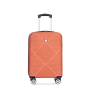 4-piece ABS lightweight suitcase, 14 inch makeup box, aircraft wheels (14/20/24/28) Dark Orange