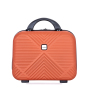 4-piece ABS lightweight suitcase, 14 inch makeup box, aircraft wheels (14/20/24/28) Dark Orange
