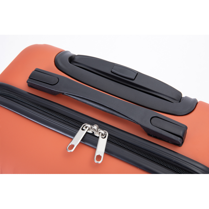 4-piece ABS lightweight suitcase, 14 inch makeup box, aircraft wheels (14/20/24/28) Dark Orange