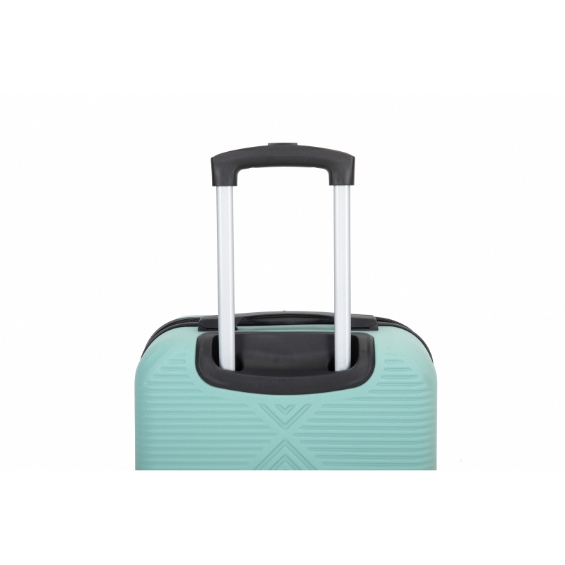 4-piece ABS lightweight suitcase, 14 inch makeup box, aircraft wheels (14/20/24/28) Light Blue