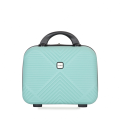 4-piece ABS lightweight suitcase, 14 inch makeup box, aircraft wheels (14/20/24/28) Light Blue