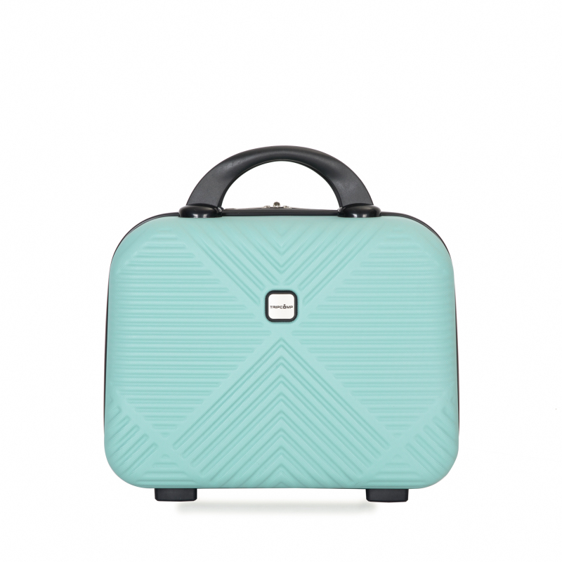 4-piece ABS lightweight suitcase, 14 inch makeup box, aircraft wheels (14/20/24/28) Light Blue
