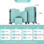 4-piece ABS lightweight suitcase, 14 inch makeup box, aircraft wheels (14/20/24/28) Light Blue