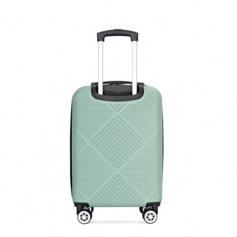 4-piece ABS lightweight suitcase, 14 inch makeup box, aircraft wheels (14/20/24/28) Olive Green