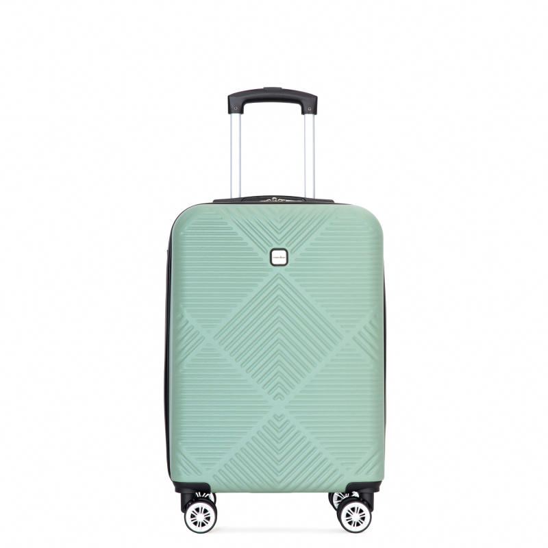 4-piece ABS lightweight suitcase, 14 inch makeup box, aircraft wheels (14/20/24/28) Olive Green