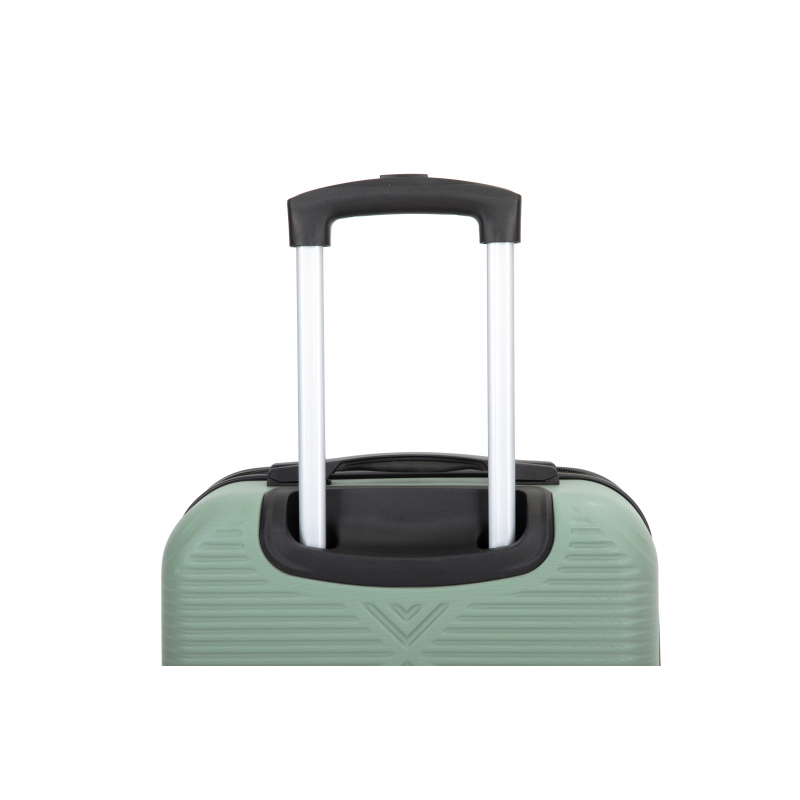 4-piece ABS lightweight suitcase, 14 inch makeup box, aircraft wheels (14/20/24/28) Olive Green