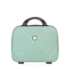 4-piece ABS lightweight suitcase, 14 inch makeup box, aircraft wheels (14/20/24/28) Olive Green