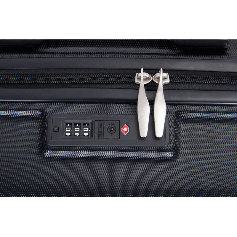 Expandable 3 Piece Luggage Sets PC Lightweight & Durable Suitcase with Two Hooks, Spinner Wheels, TSA Lock, (21/25/29) Black