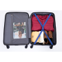 Expandable 3 Piece Luggage Sets PC Lightweight & Durable Suitcase with Two Hooks, Spinner Wheels, TSA Lock, (21/25/29) Dark Blue